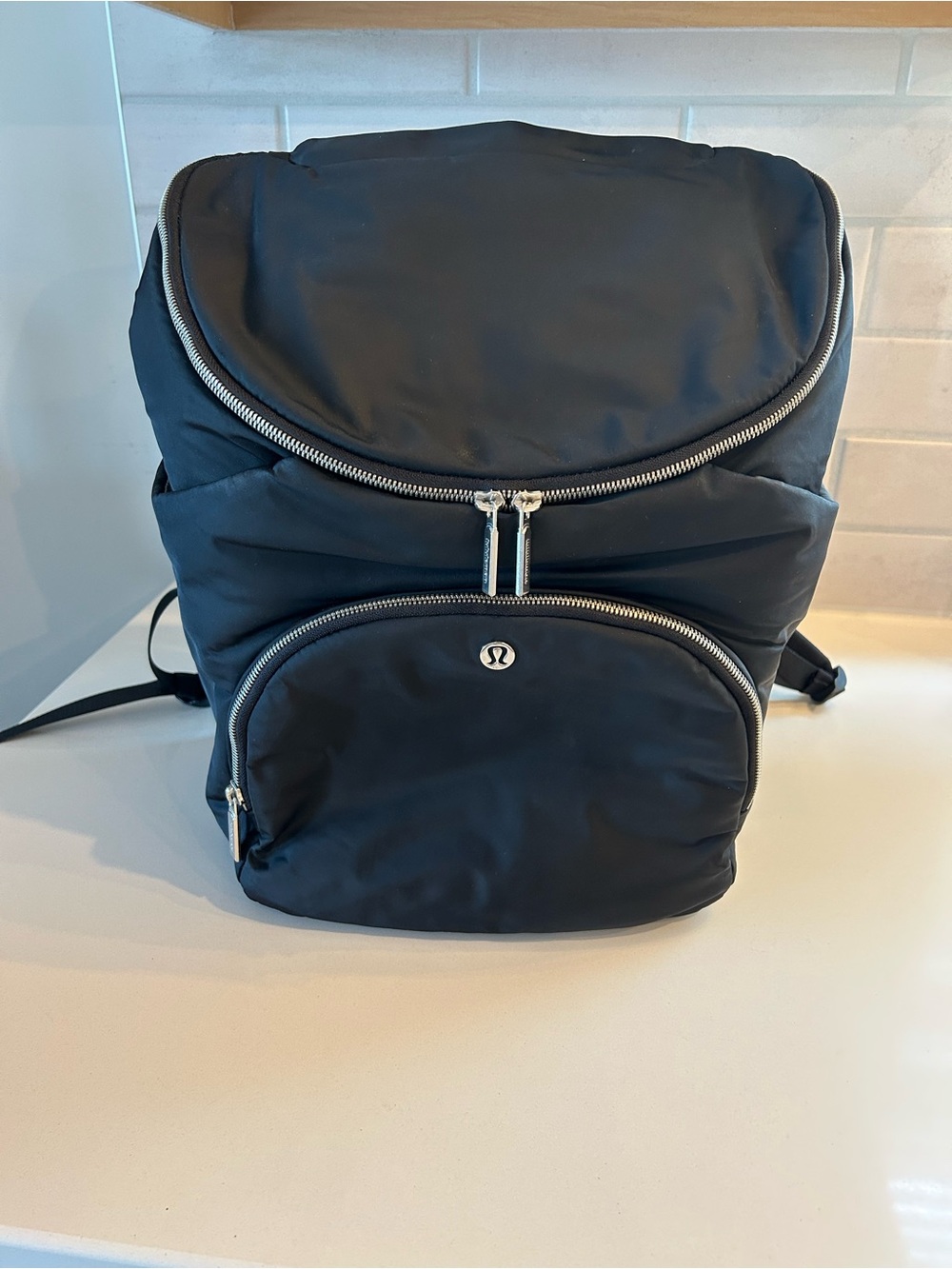 lululemon athletica Black Nylon Diaper Bag Backpack